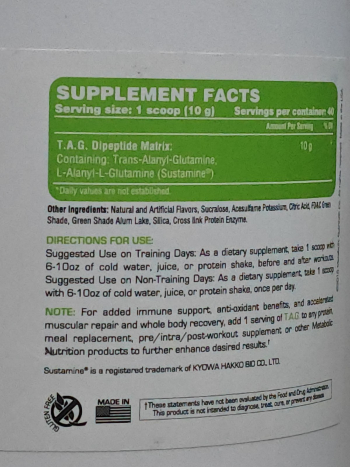 Metabolic Nutrition T.A.G, Green Apple