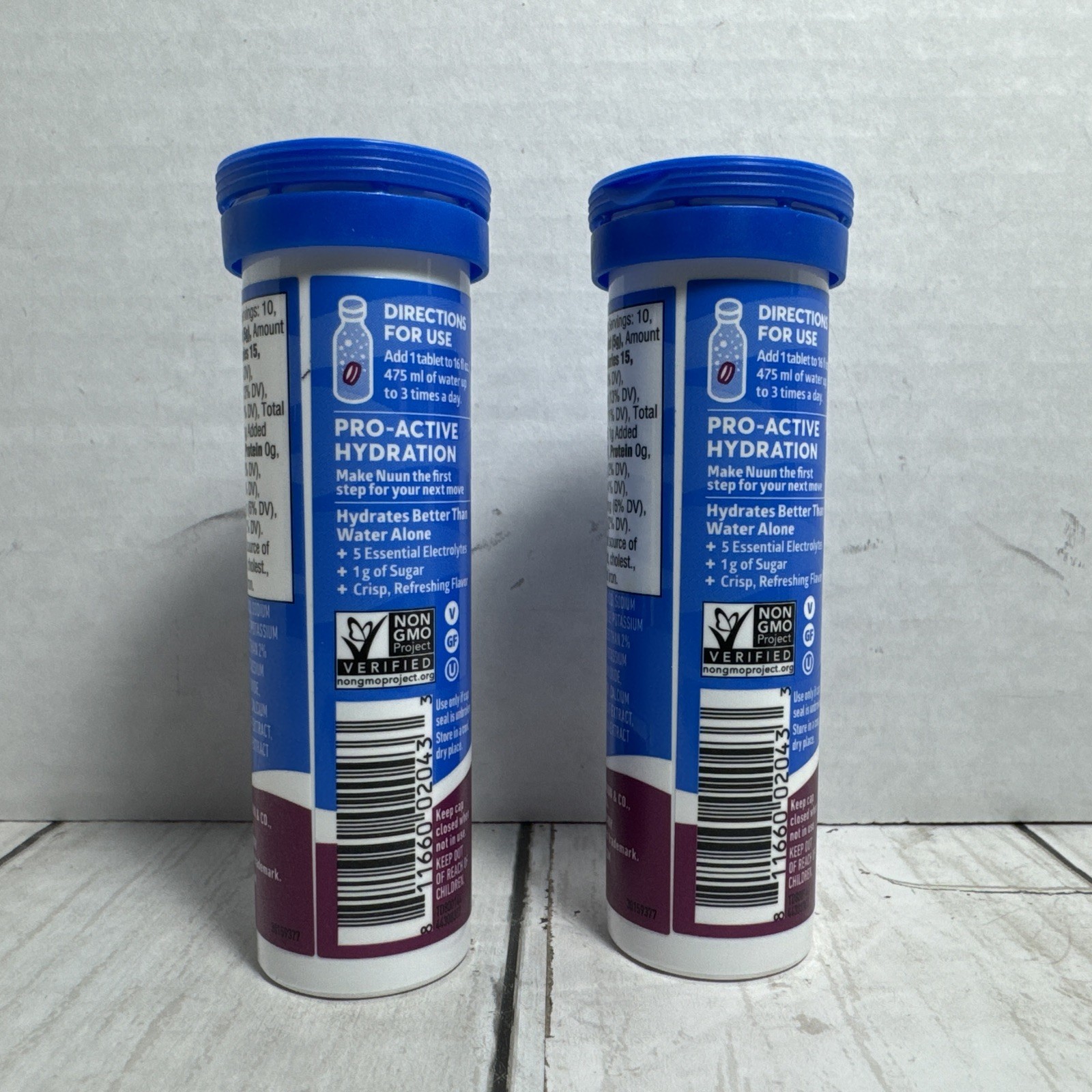 NUUN Sport Hydration Tri-Berry Flavor 2 Tubes 10 Tablets Each EXP 11/26 New