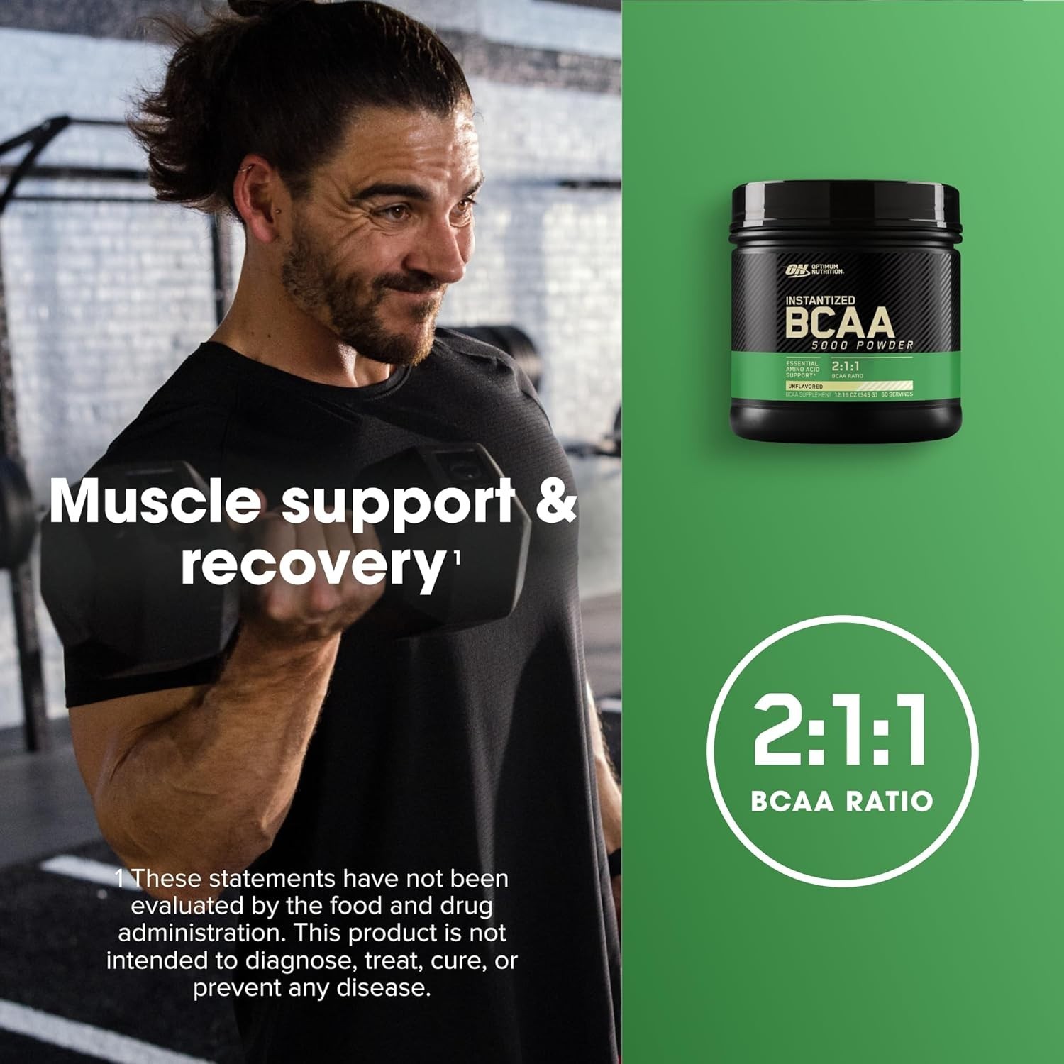Instantized Unflavored BCAA 5000mg for Effortless Mixing & Enhanced Performance