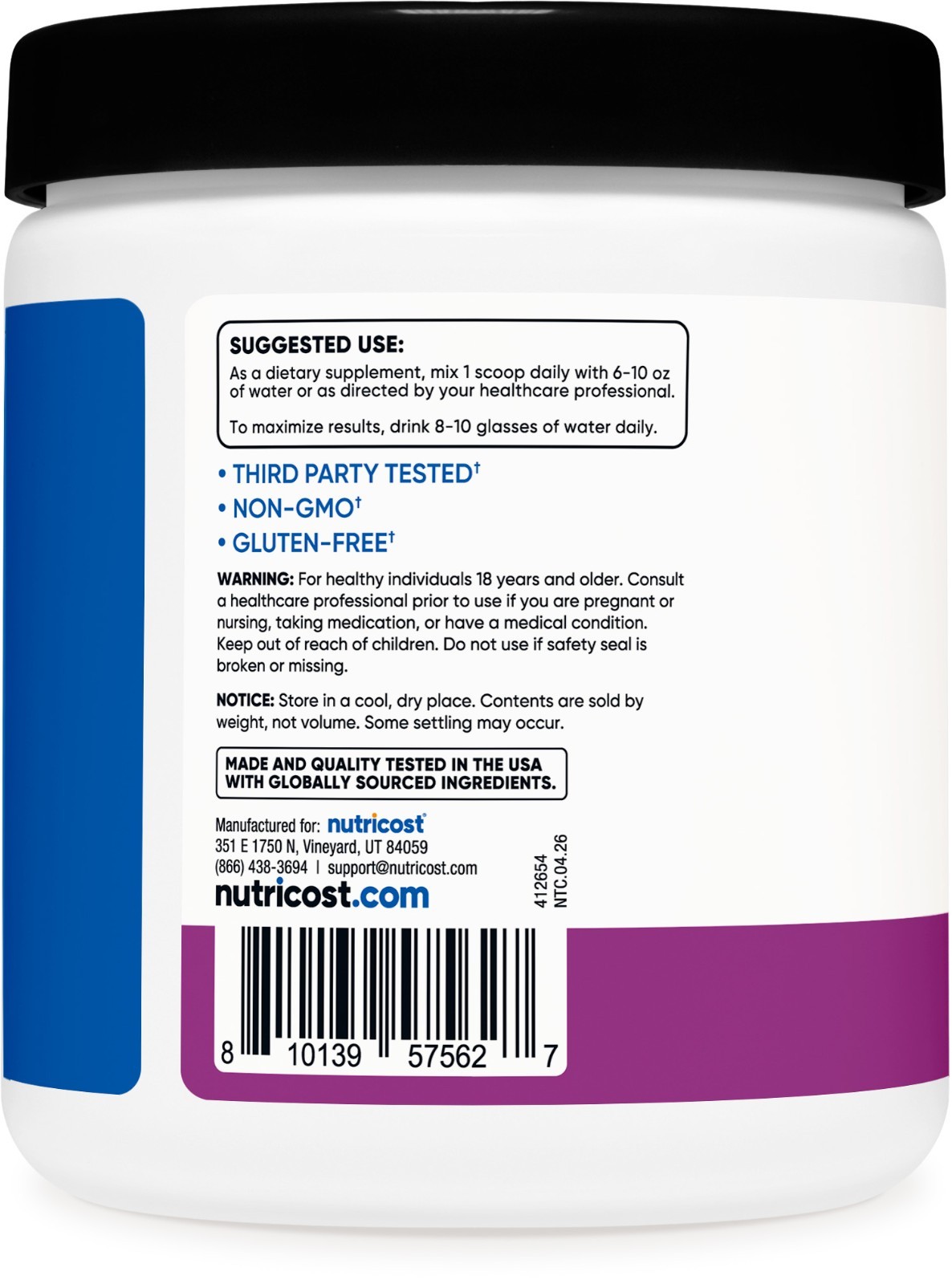 Nutricost Creatine + Aminos 30 Servings (Grape Flavored)