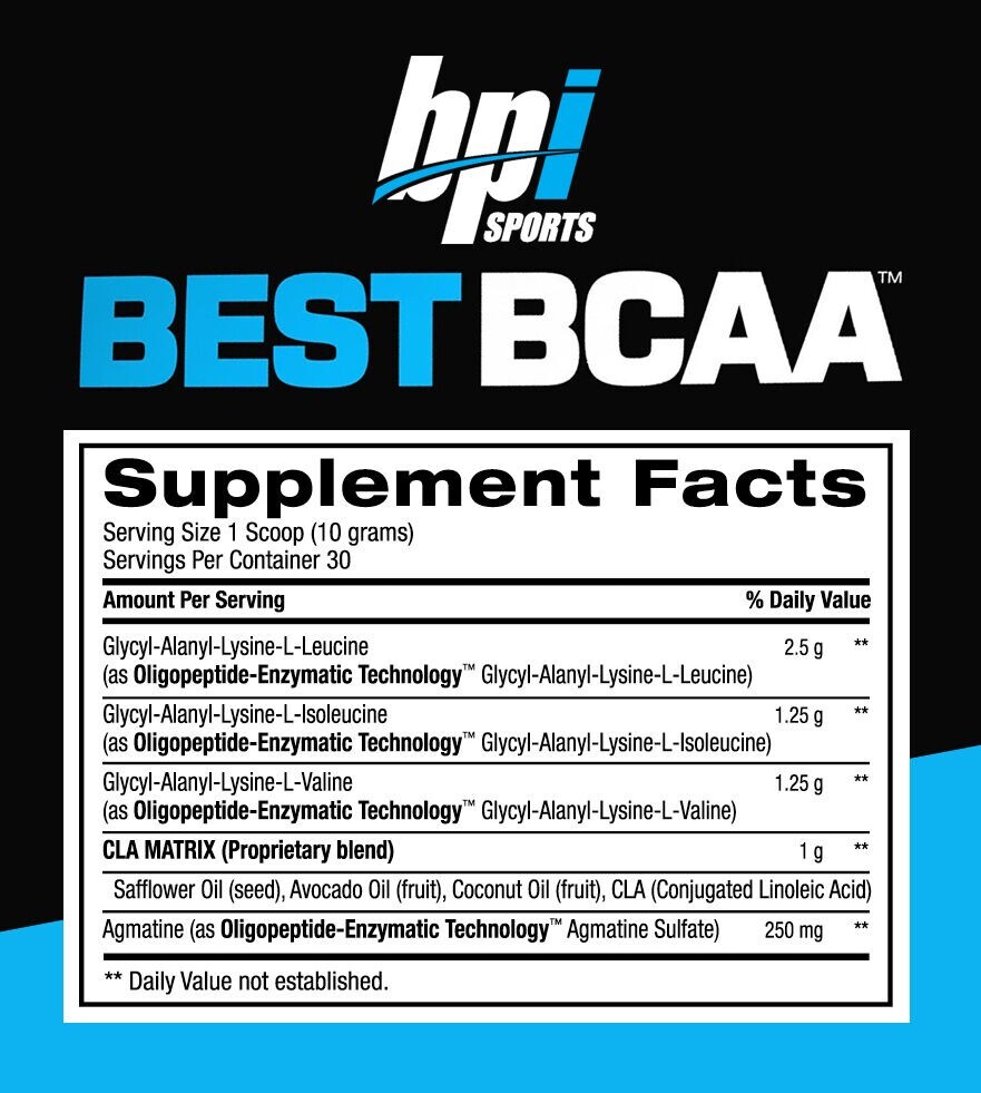 BPI Sports BEST BCAA Amino Acid Powder Muscle Recovery BONUS SIZE (30+5 Ser)=35!