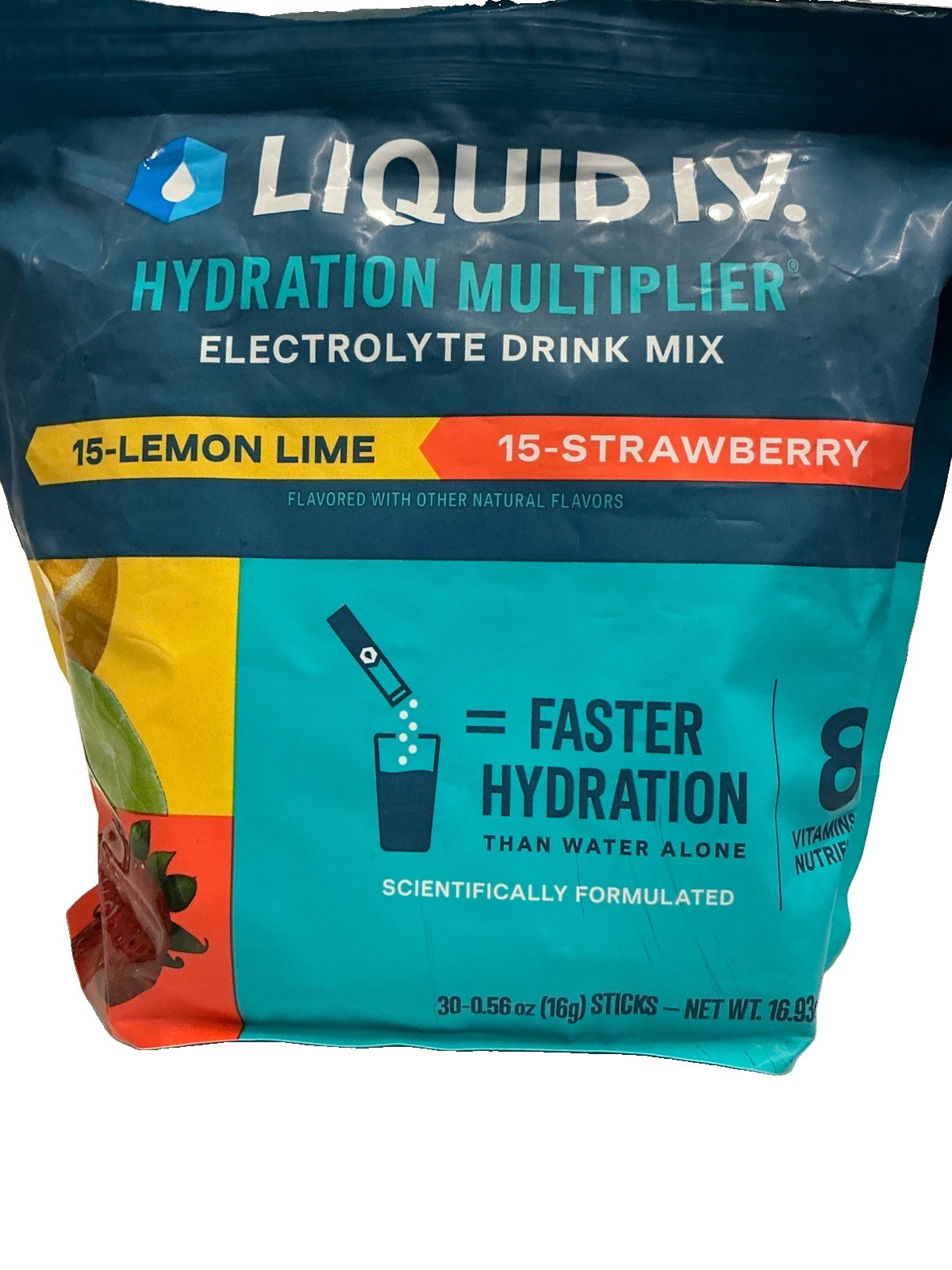 Liquid I.V Hydration Multiplier Lemon Lime+Strawberry 29Sticks EXP 04/2028