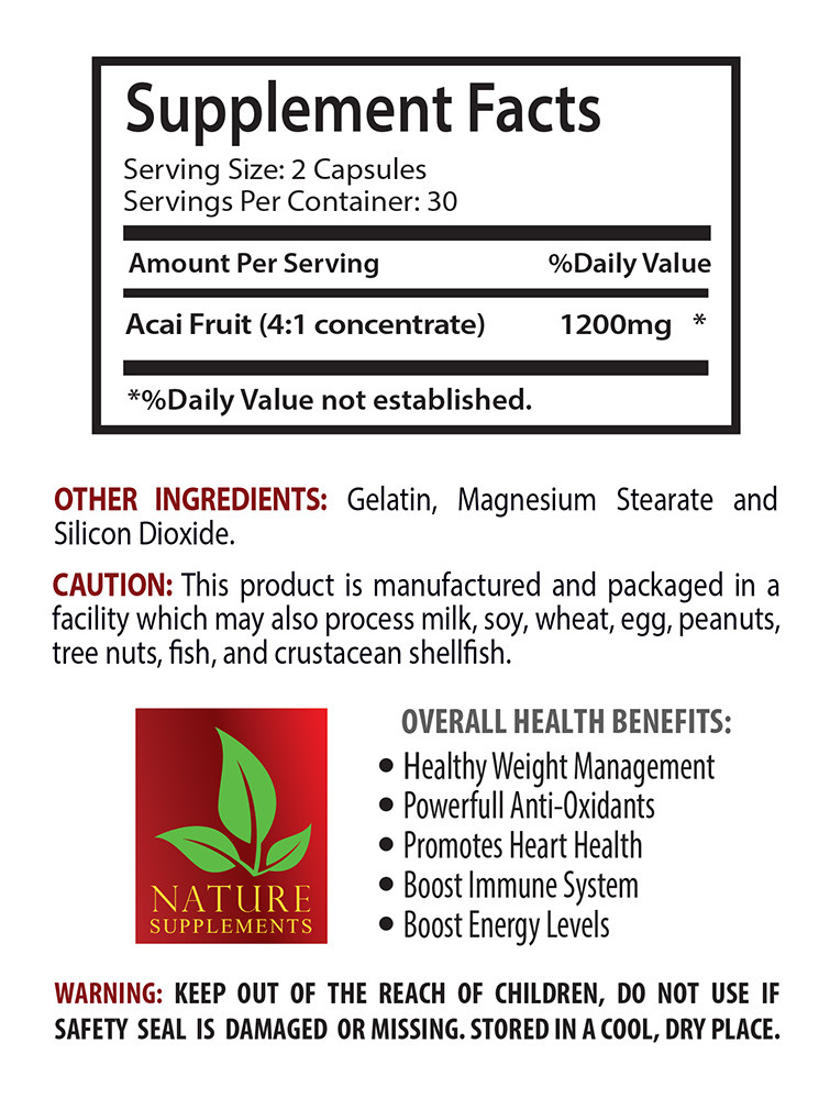 Blood pressure diet – RESVERATROL – ACAI BERRY COMBO – acai extract pills
