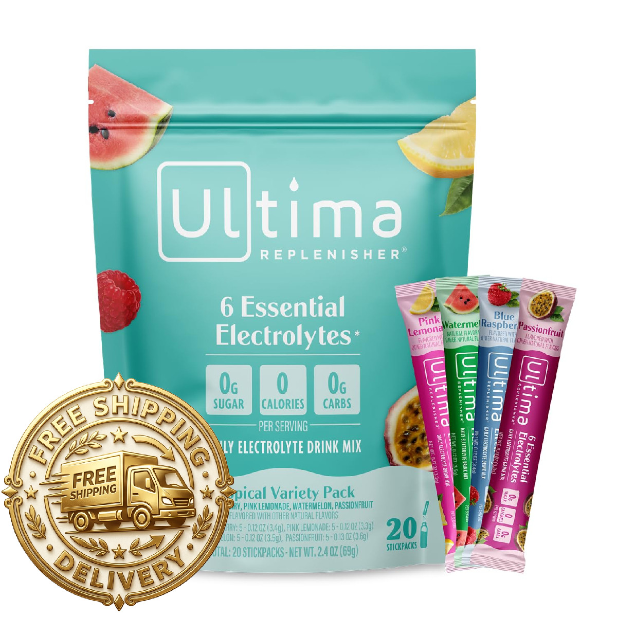Ultima Replenisher Daily Electrolyte Variety Pack 20 Hydration Packets 6