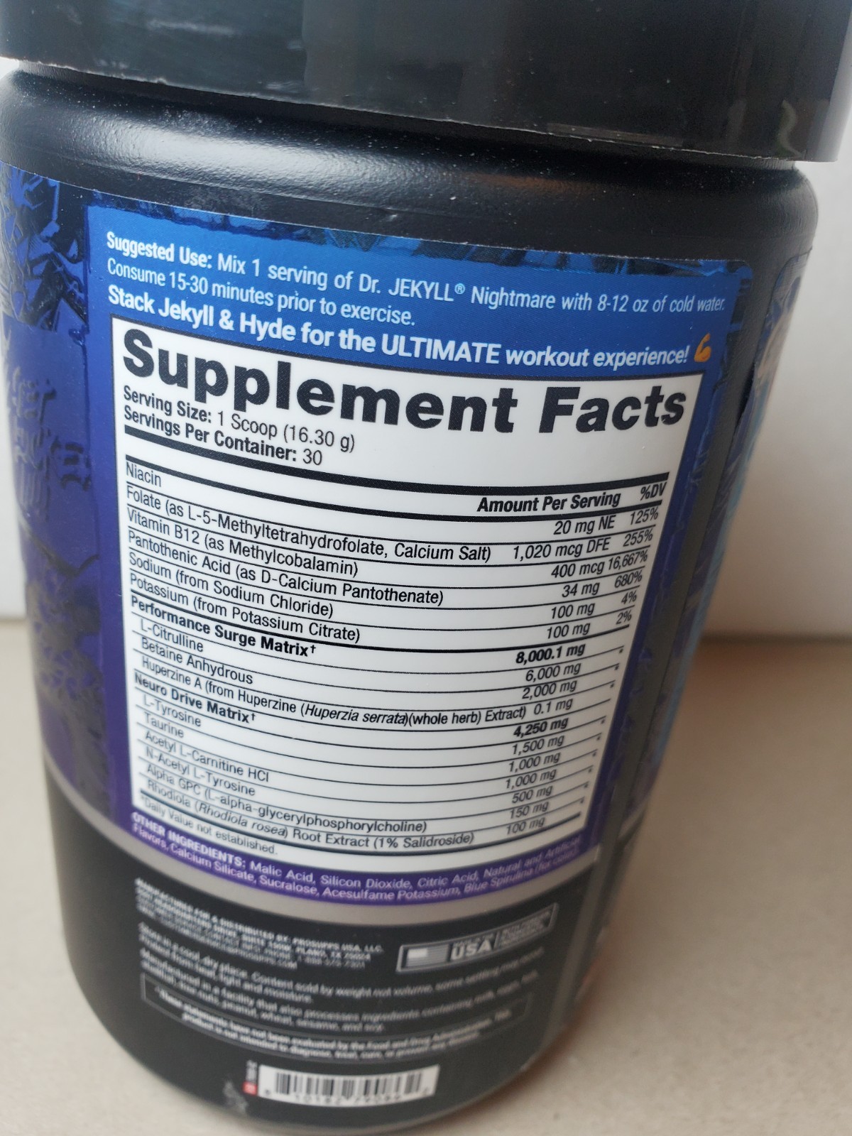 ProSupps Jekyll Nightmare Stim-Free Preworkout, Nootropics, 30 Serv, 07/2027✨️