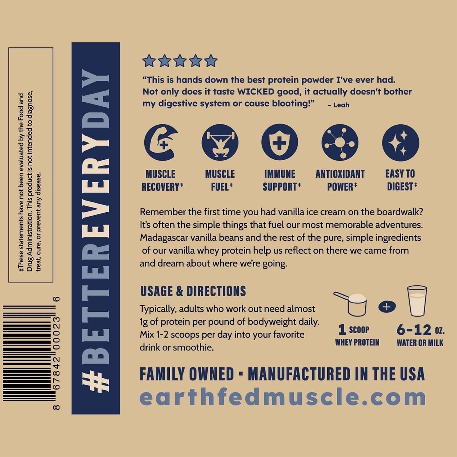 Earth Fed Muscle Whey Back Irish Grass Fed Whey Protein Isolate, ThirdParty C…