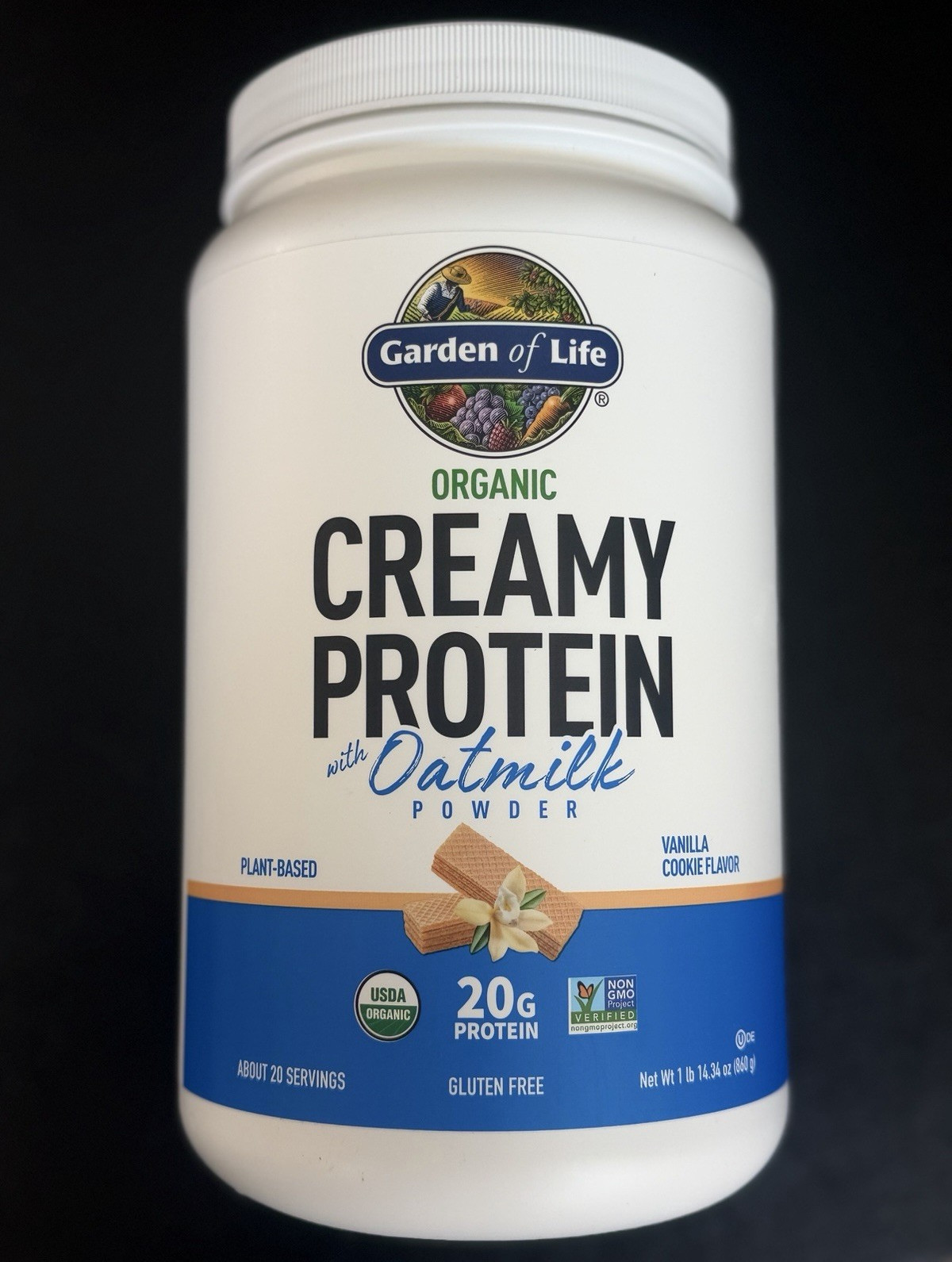 Garden of Life Organic Protein Powder Vanilla Cookie 1lb 14.3oz Exp 3/28