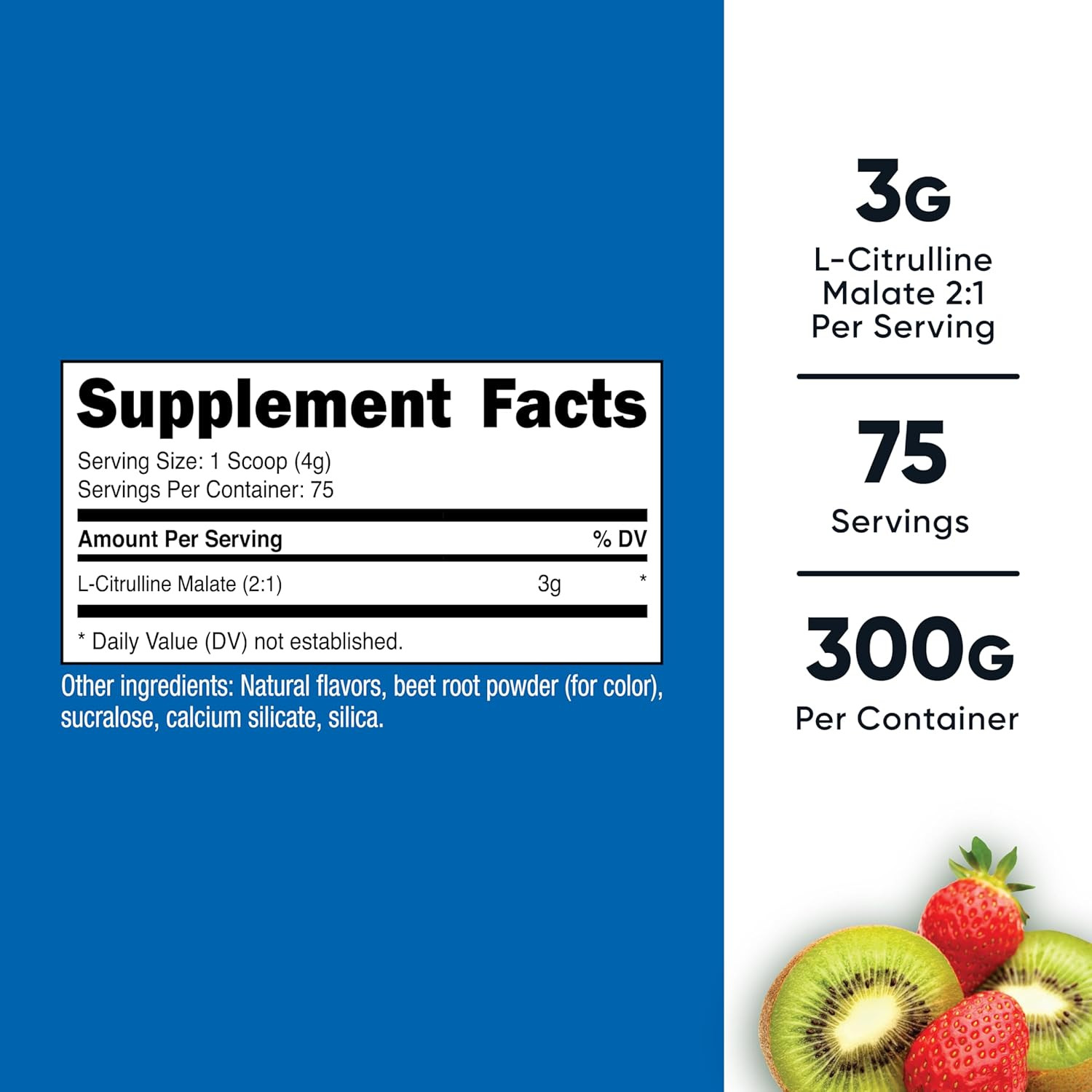 Nutricost L-Citrulline Malate 2:1 (300 Grams) (Strawberry Kiwi)