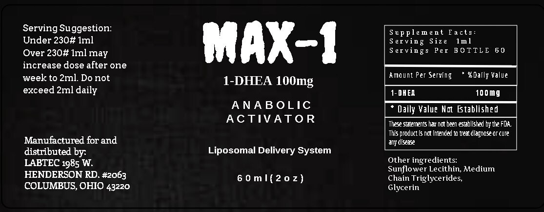 MAX-1 DHEA 100mg High Potency Extreme Muscle Builder 60ml Bottle