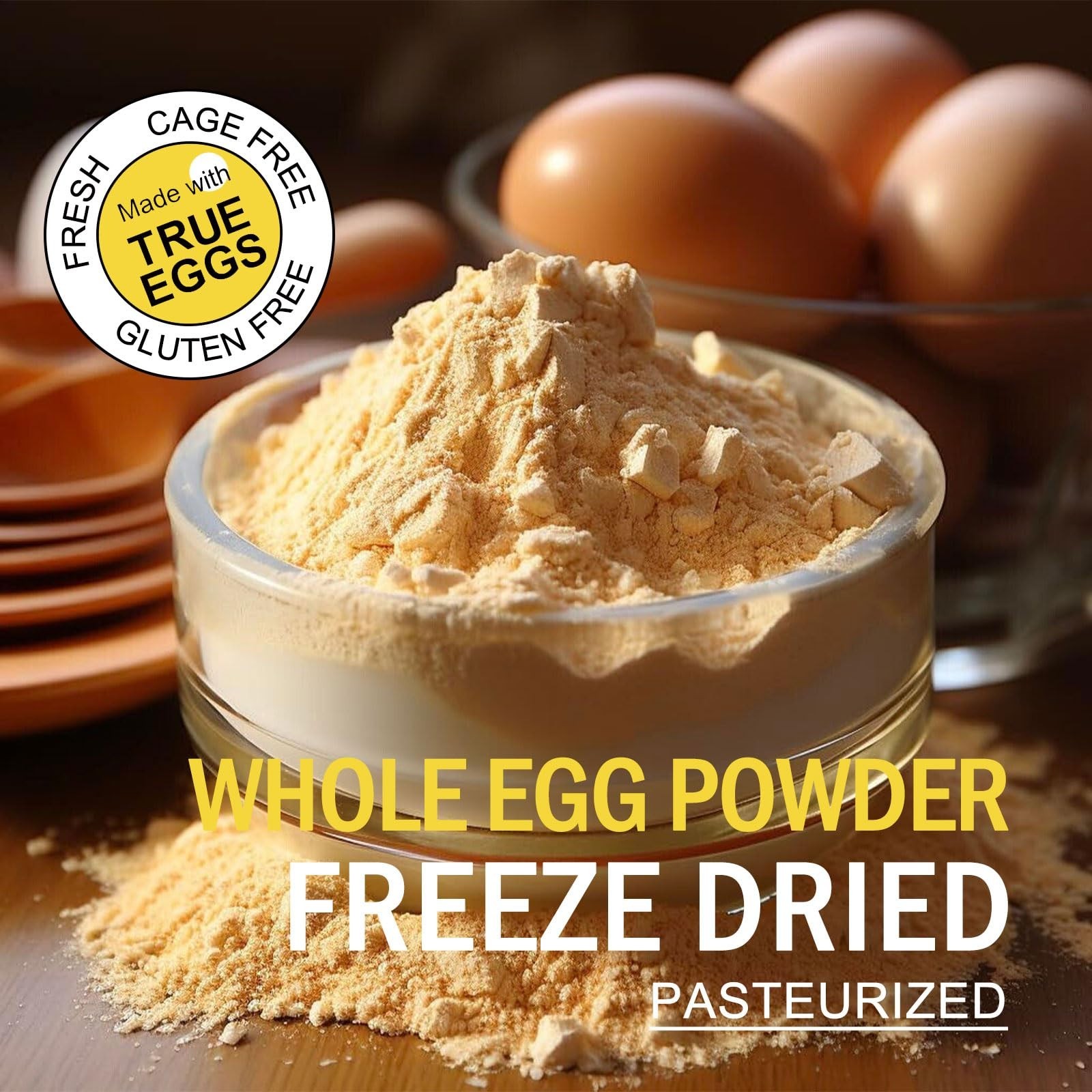 Whole Egg Powder Pasteurized Premium Freeze Dried 8 oz for Baking and Cooking