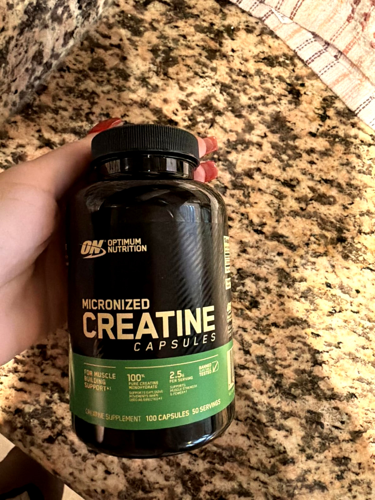 Optimum Nutrition 100% Pure Micronized 2500mg Creatine Monohydrate 300 Capsules