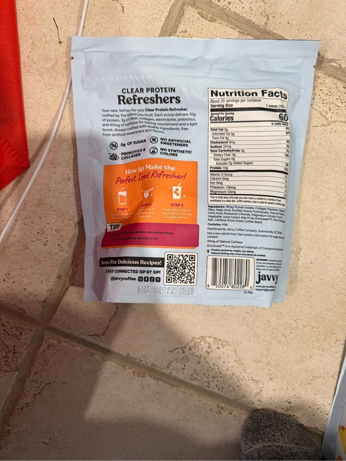 Clear Protein Refreshers Drink Mix peach passionfruit