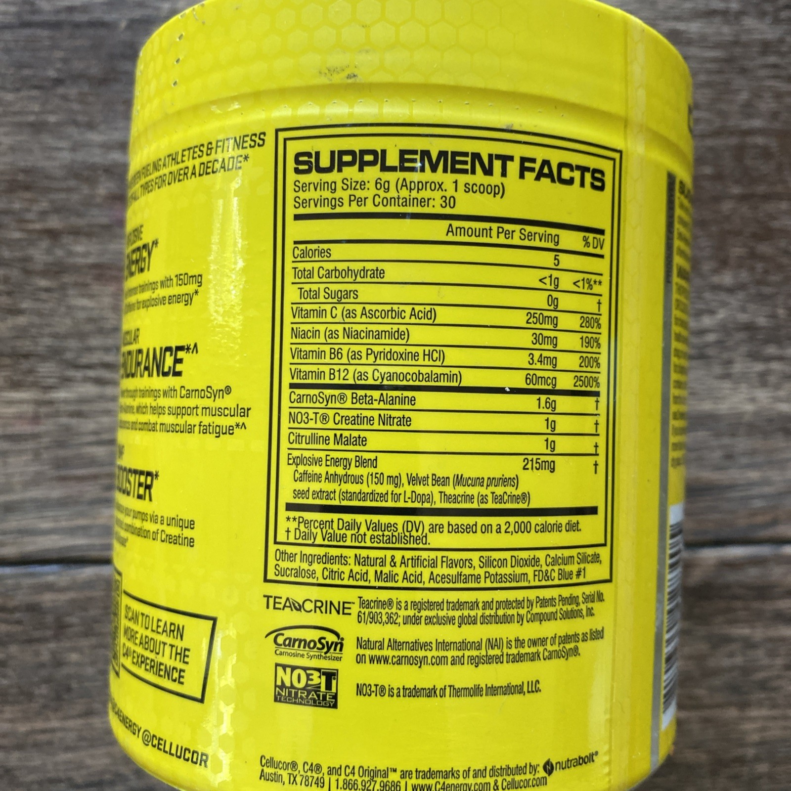 C4 Original Pre-Workout Powder 30 Servings Icy Cherry-Limeade 07/27 NEW