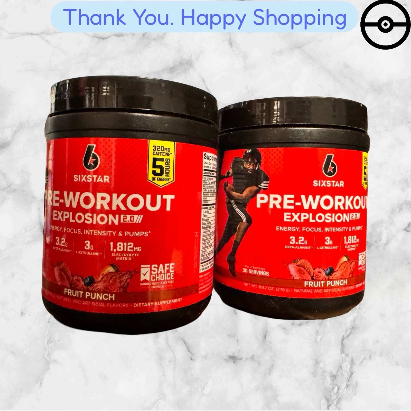 2X Six Star Pre-Workout Explosion 2.0 Fruit Punch 9.52oz,270g 8/2027