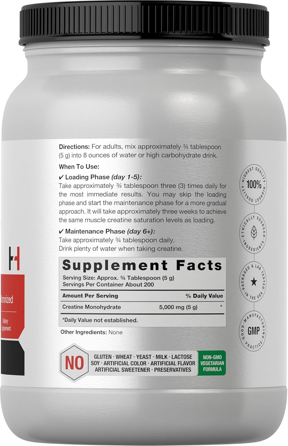 Horbäach Creatine Monohydrate Powder | 2.2lbs (35.2 oz) | Micronized and Unflavo