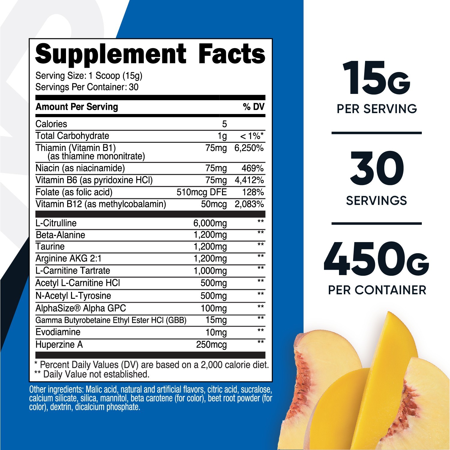 Nutricost Stim-Free Pre-Workout, 30 Servings (Peach Mango)