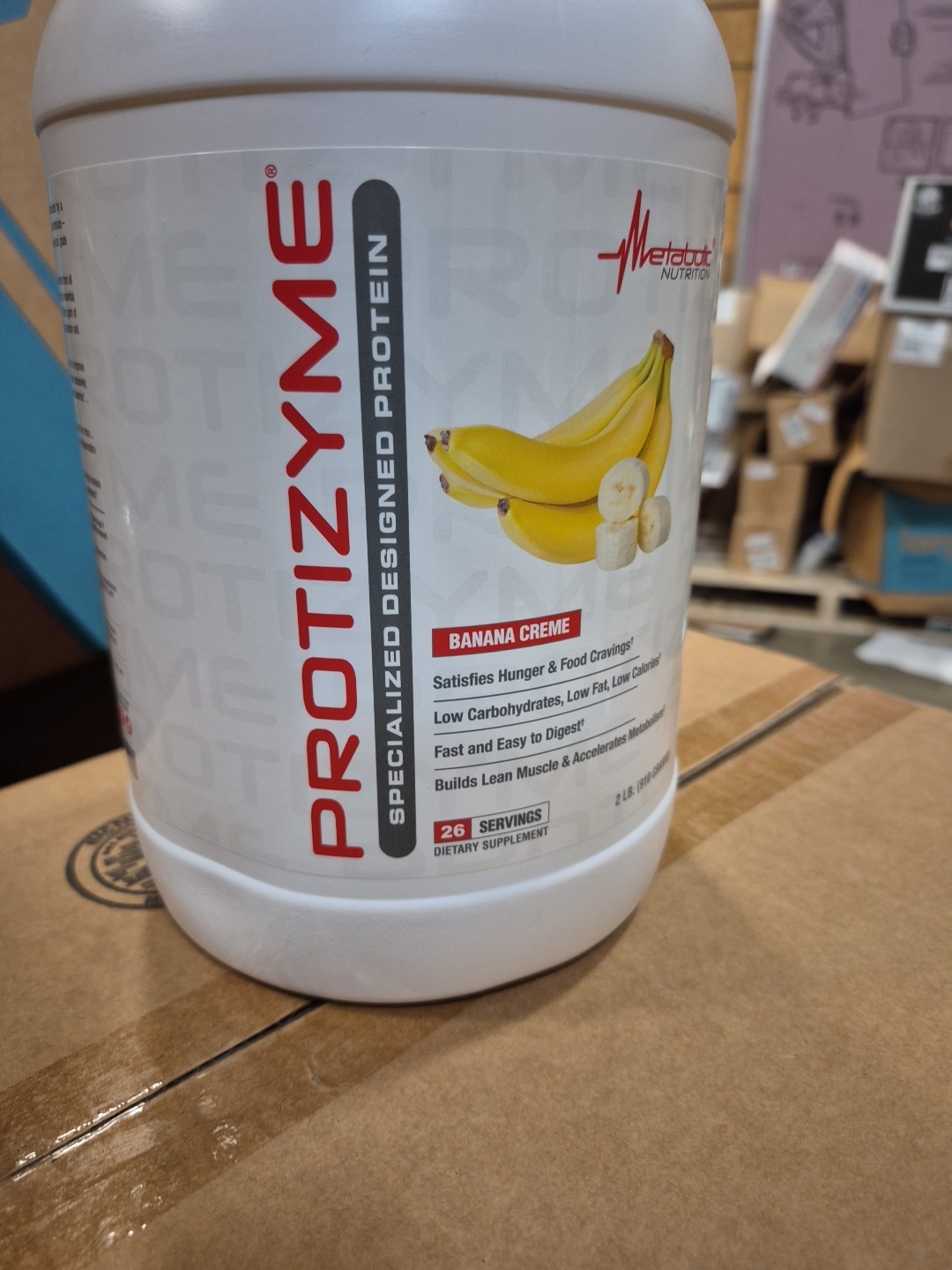 Metabolic Nutrition Protizyme Banana Creme 2lb Whey Protein Gluten Free 26g