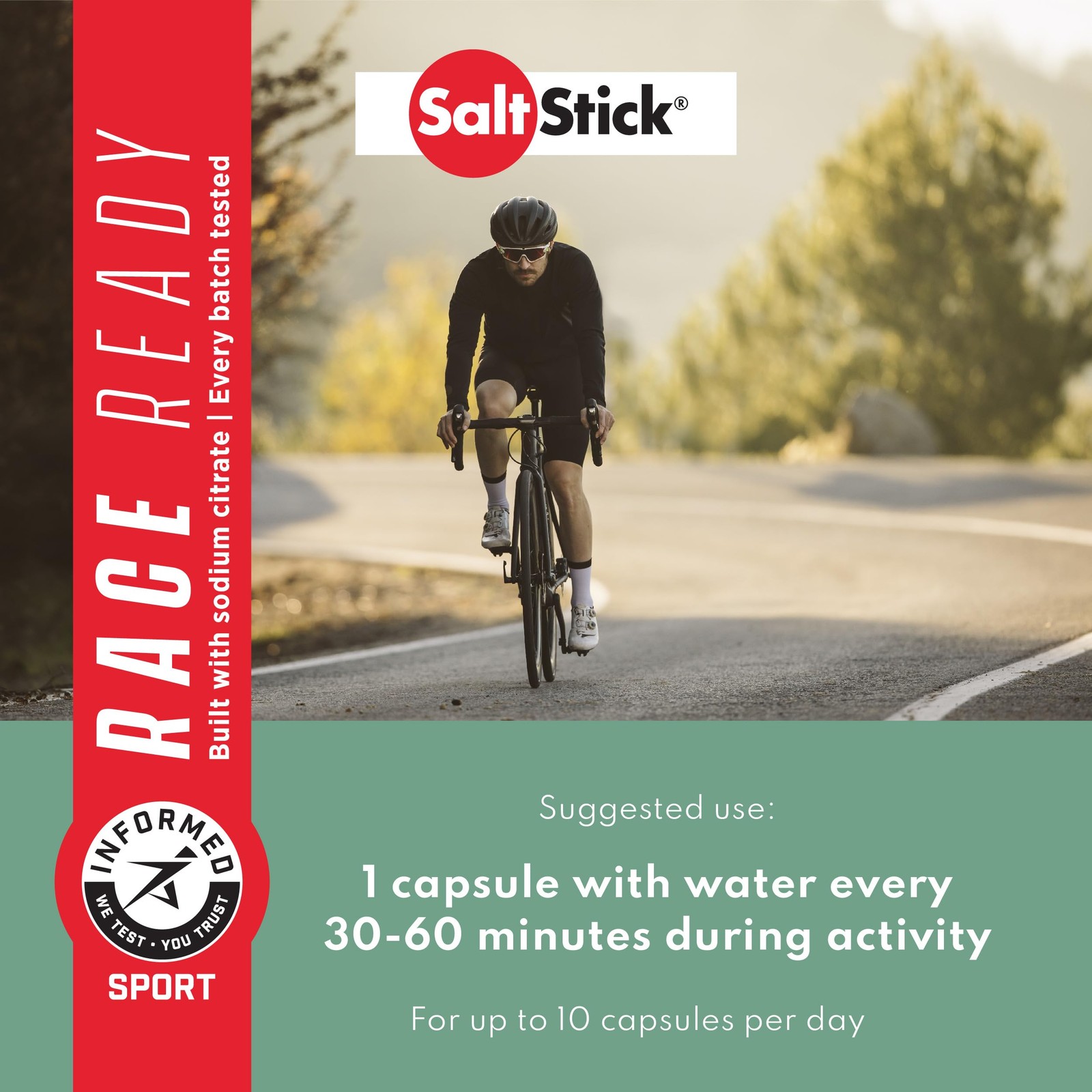 SaltStick Electrolytes with Caffeine – Salt 100 Count (Pack of 1), White