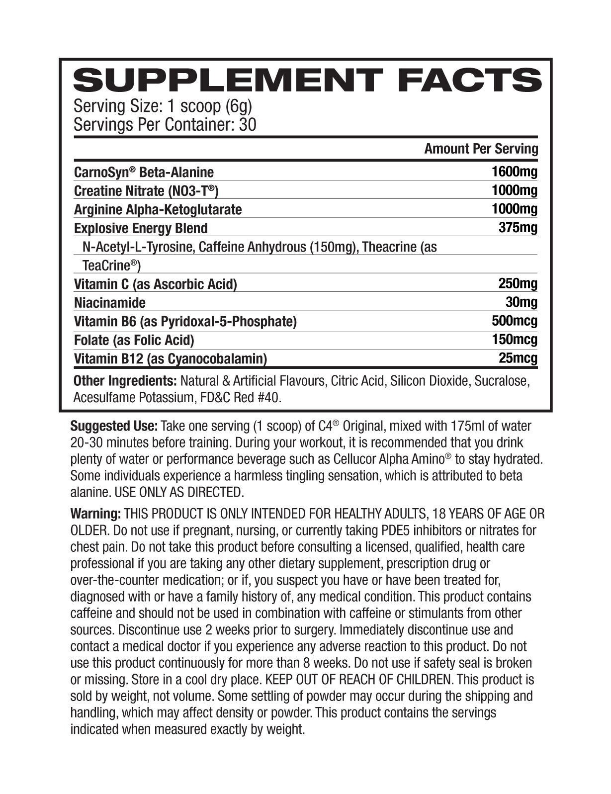 Cellucor C4 30 Servings RIPPED ORIGINAL – C4 30 Juicy Candy
