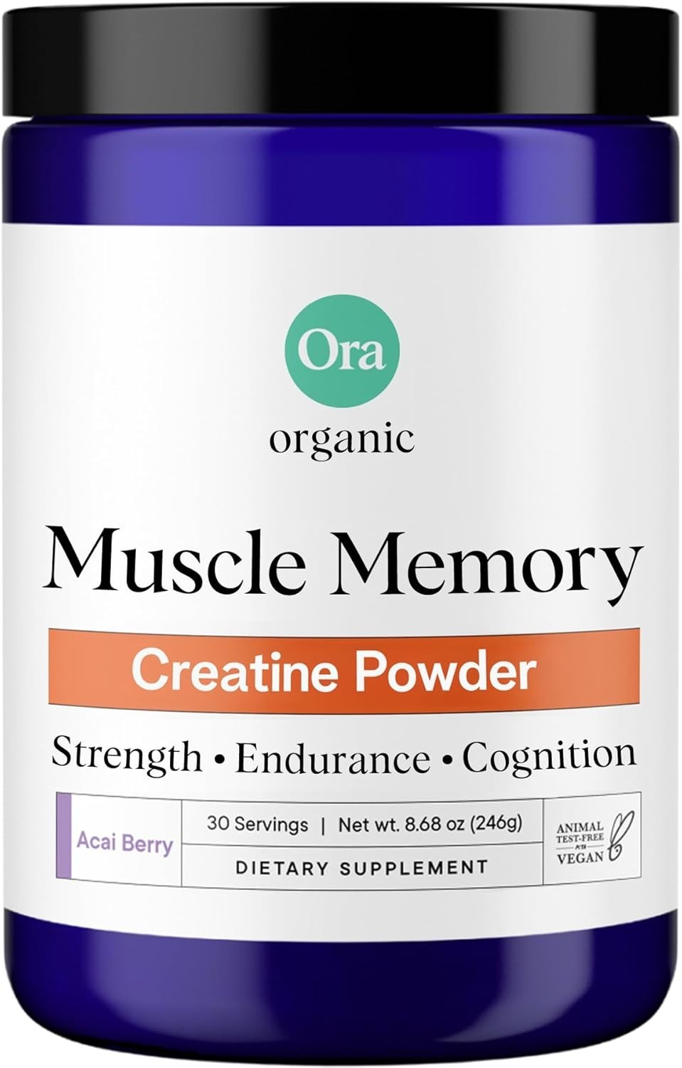 Ora Organic Creatine Powder Creavitalis Acai Berry 30 Servings Exp 09/27