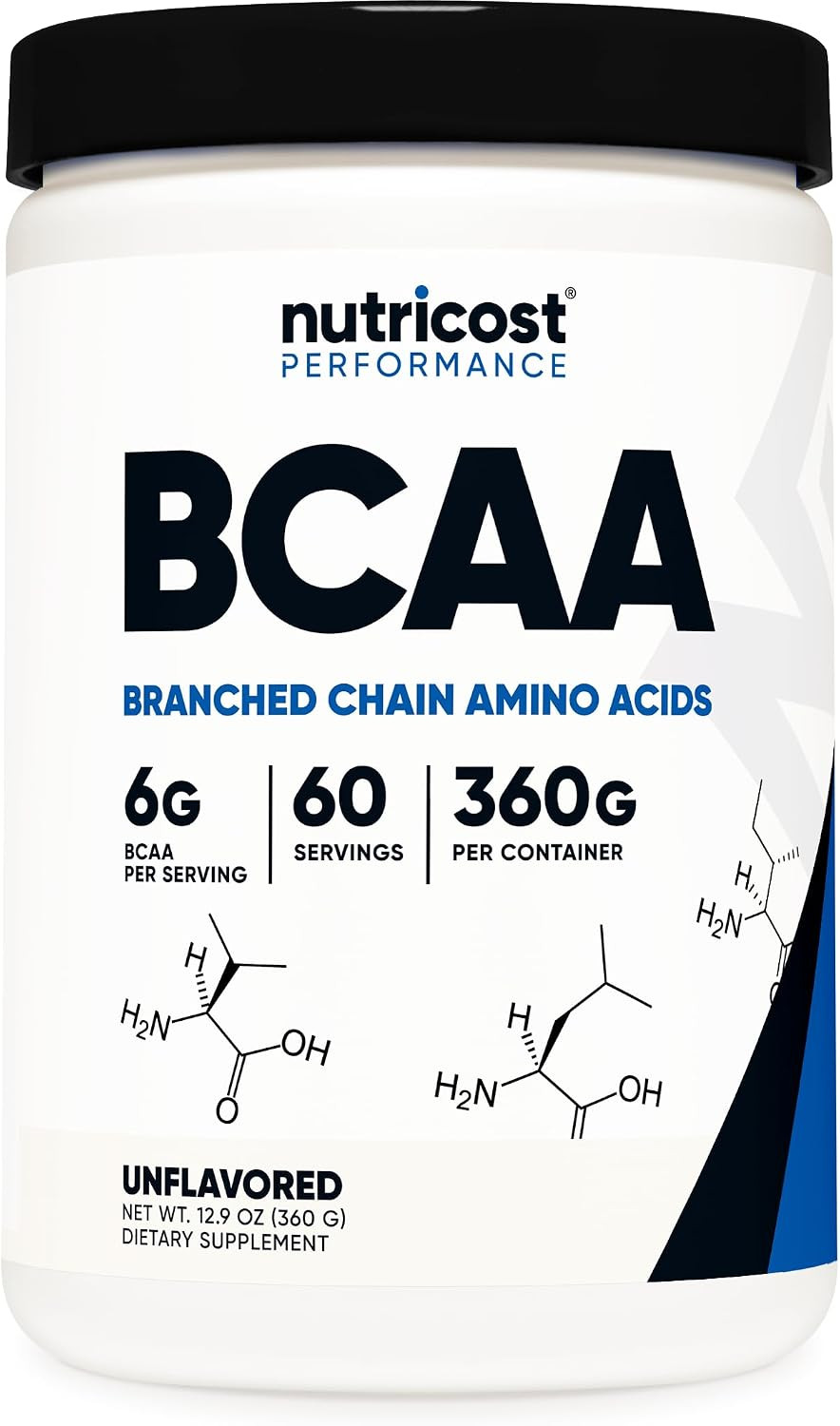 Nutricost BCAA Powder 2:1:1 (Unflavored, 60 Servings) – Vegetarian, Non-GMO, Glu