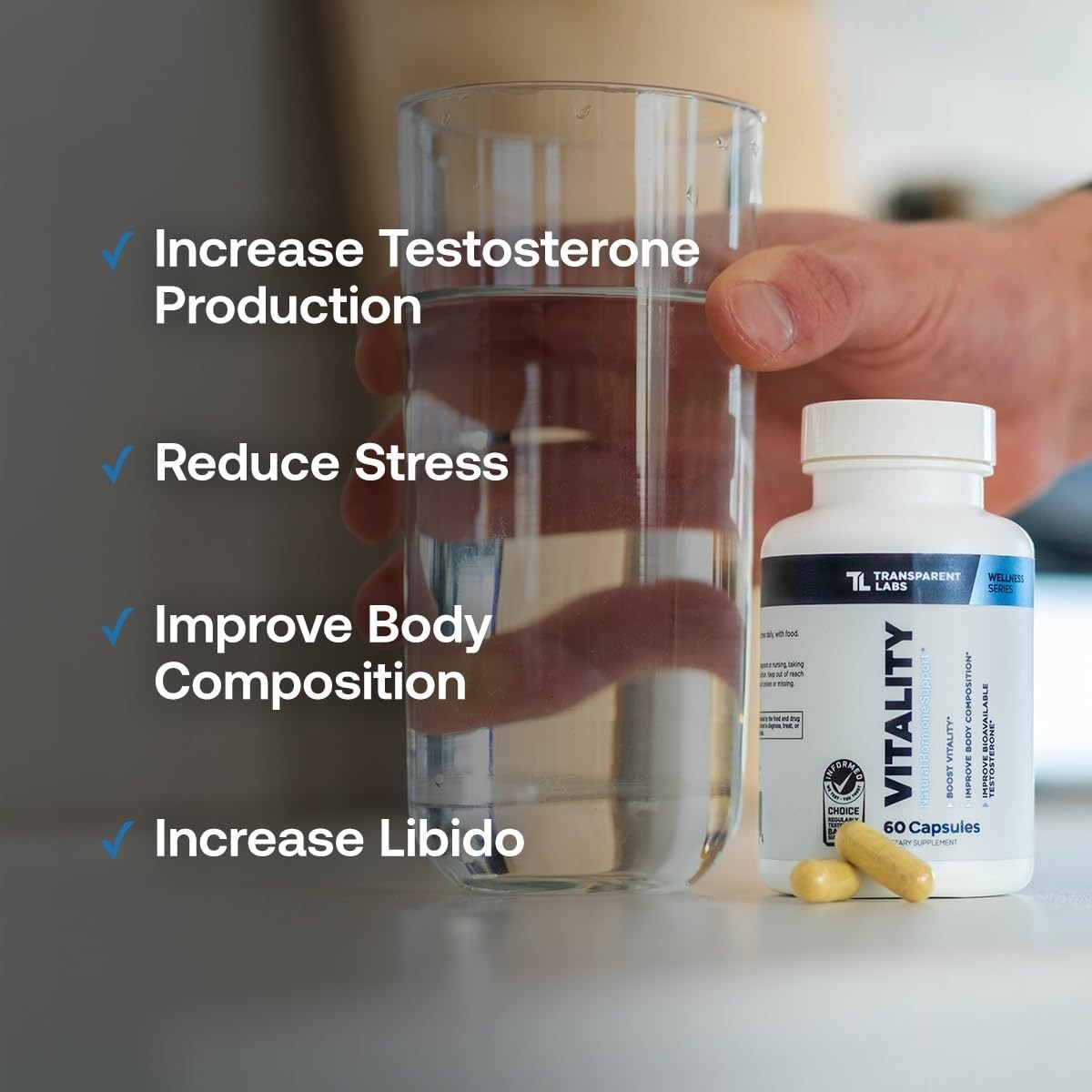 Transparent Labs Vitality Testosterone Booster – Testosterone Supplement for Men
