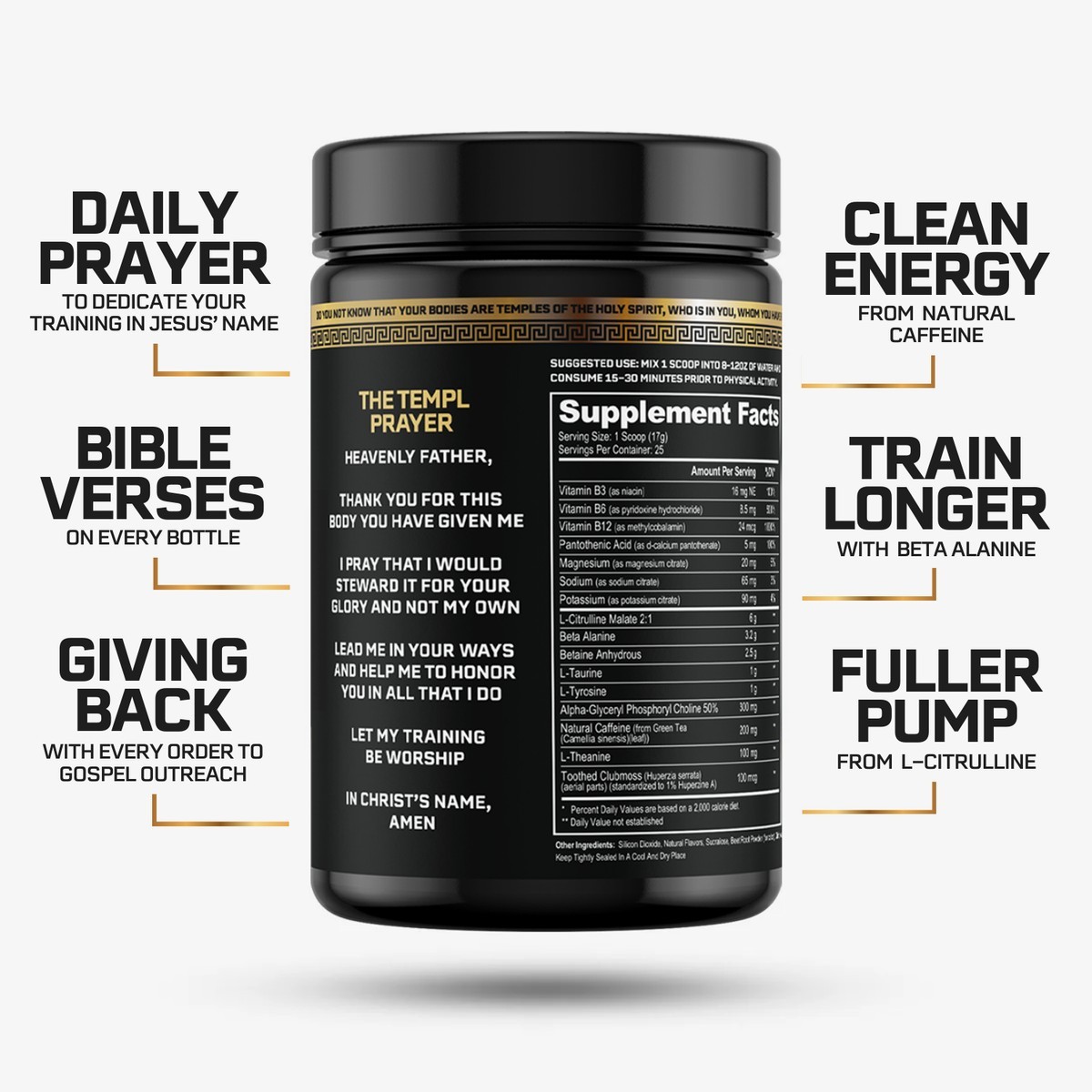TEMPL Genesis Pre-Workout Mango Pineapple 25 Servings No Artificial Colors