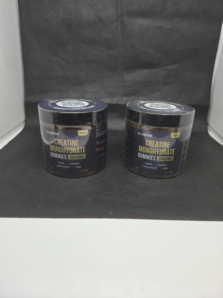 Lot Of 2 Ecowise Creatine Monohydrate Gummies 5000mg Sugar Free 240 Mango