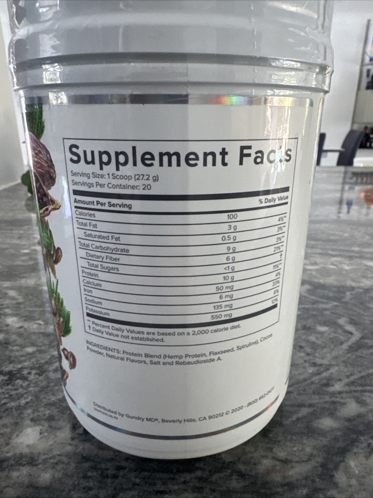 Gundry MD Pro Plant Complete Shake High-Fiber Plant Protein Blend (Chocolate)