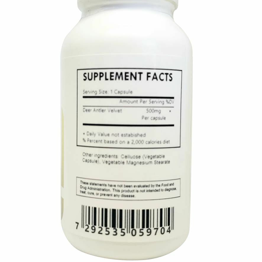 Deer Antler Velvet Extract Powder 4:1 Capsules (Cervi Cornu) 500mg w/ Free Ship