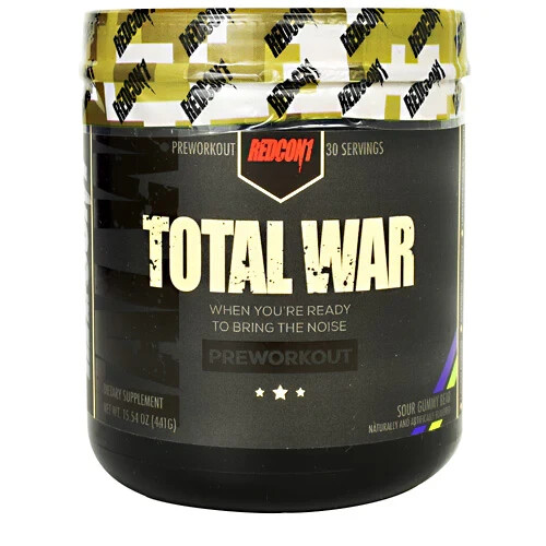 RedCon1 Total War PreWorkout 30 Servings Souir Gummy Bear 15.56 Oz New