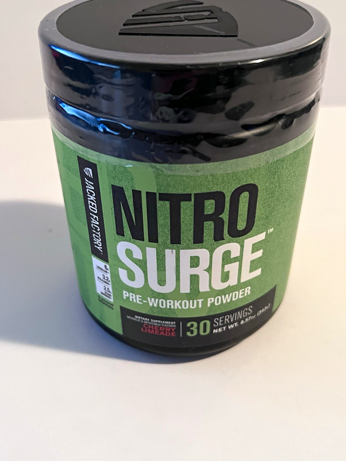 Jacked Factory NitroSurge Pre-Workout Powder Cherry Limeade 30 Serv 8.57oz