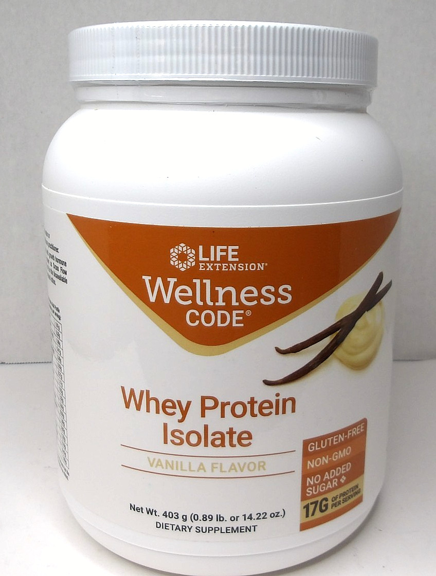 Life Extension Wellness Whey Protein Isolate, Vanilla, 20 Servings, 14.22 oz