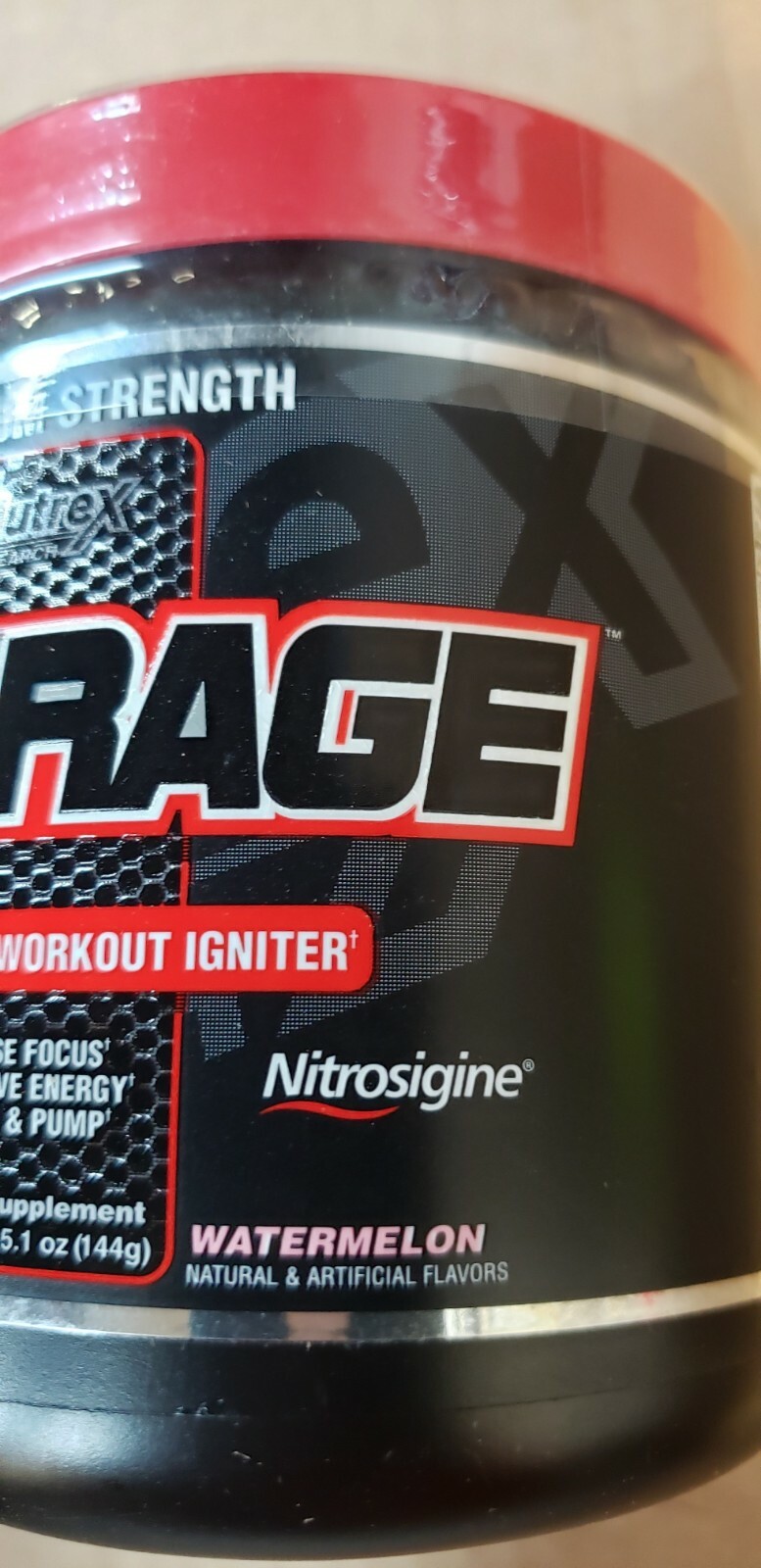 NUTREX – OUTRAGE – Extreme Pre-Workout Igniter – Watermelon – 30 Serv – 11/2024
