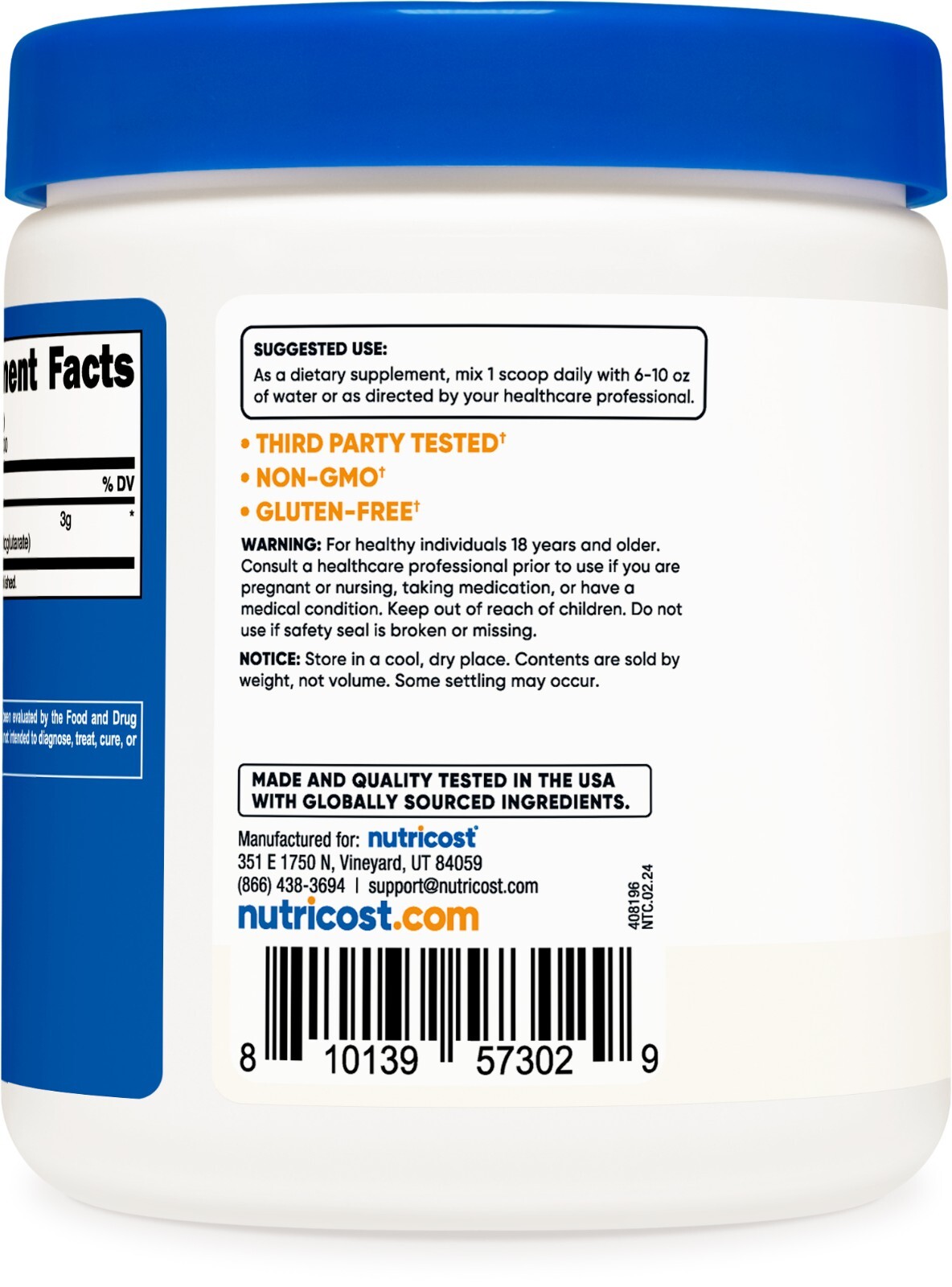 Nutricost Arginine AKG Powder 300 Grams (AAKG) – 3G Per Serving & 100 Servings