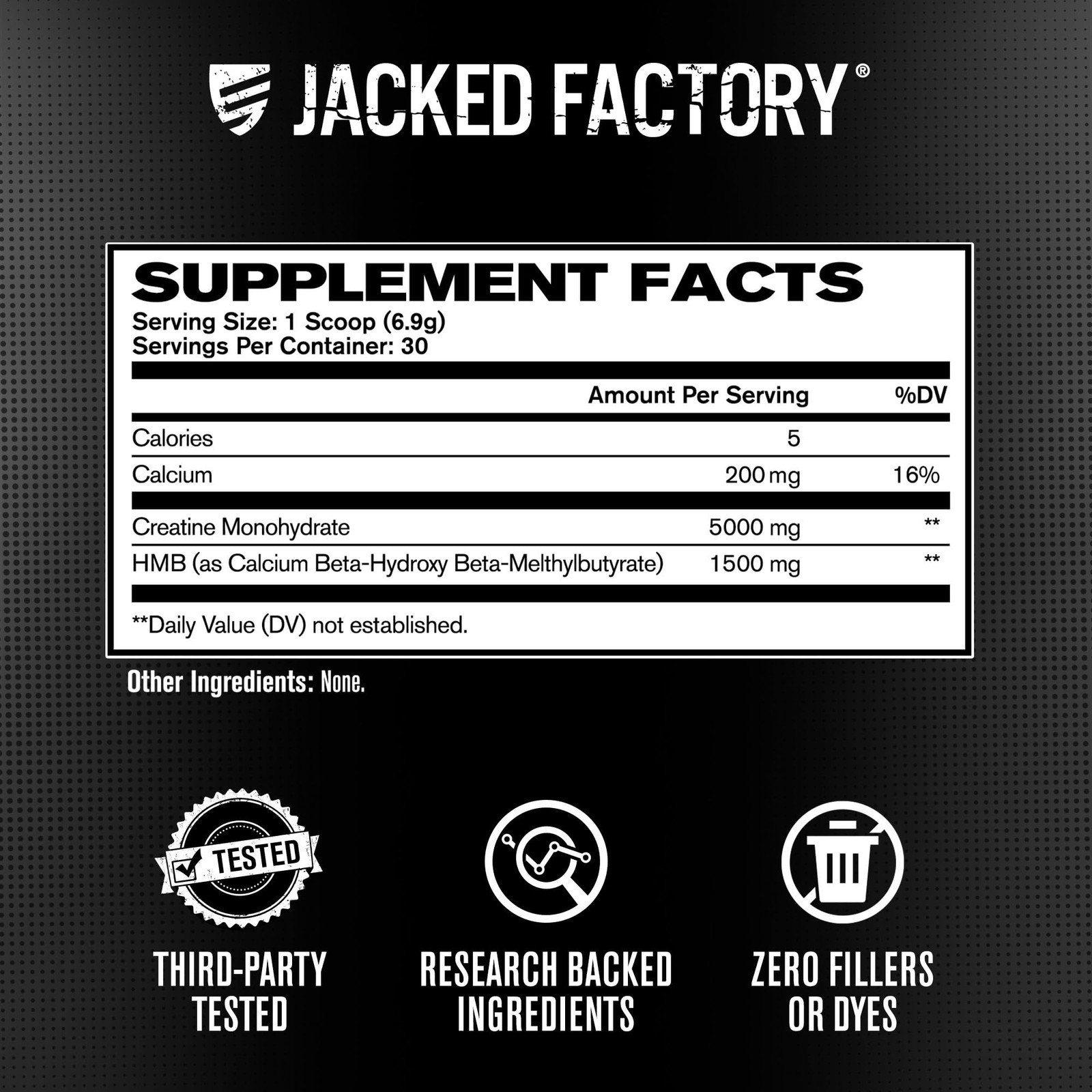 Jacked Factory Creatine HMB Powder Supplement 7.3 Ounce (Pack of 1), No Color
