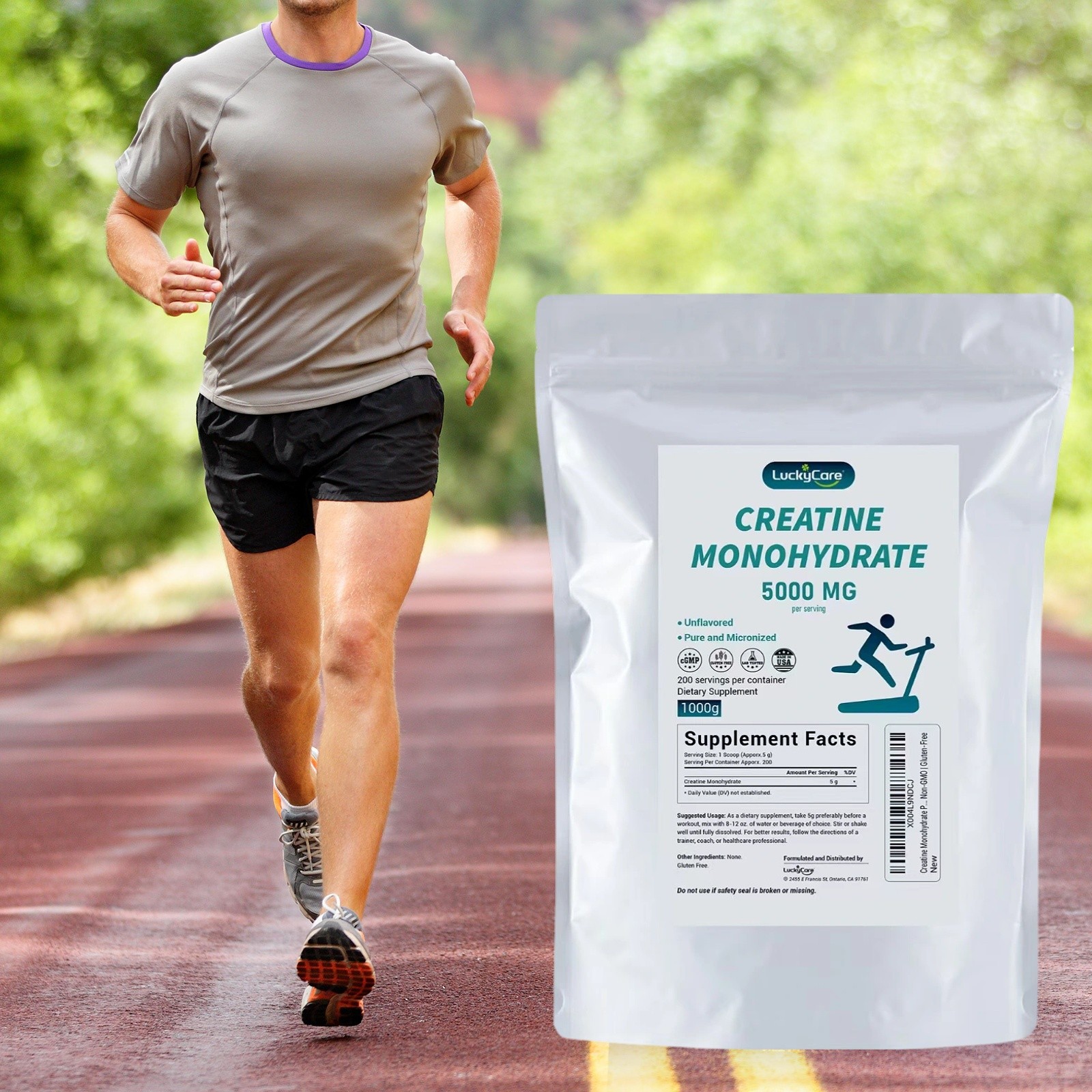 Pure Creatine Monohydrate 2.2lbs – Powder Micronized 200 Servings 5g Per Serving