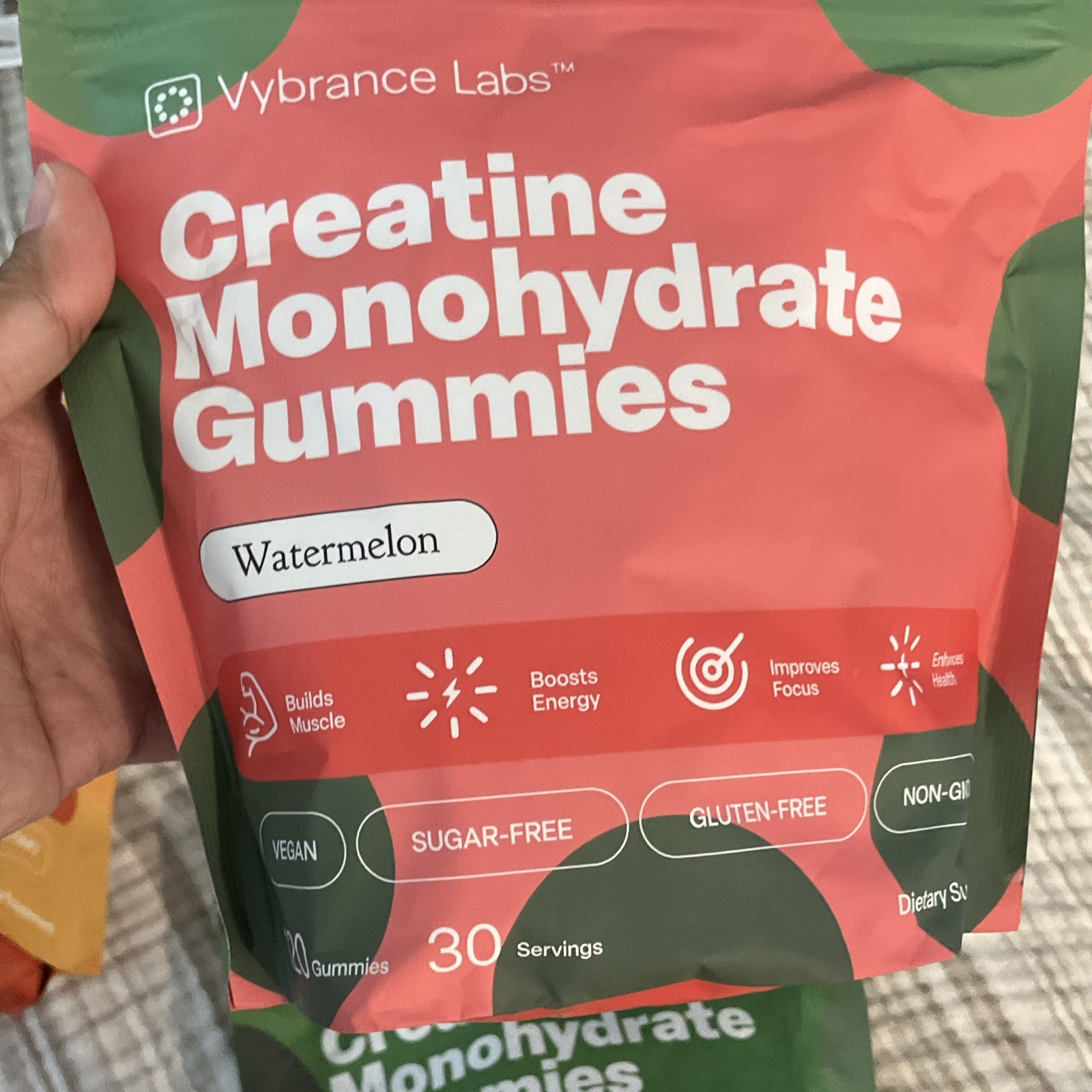 Vybrance Labs Creatine Monohydrate Gummies 30 Servings Vegan Sugar-Free