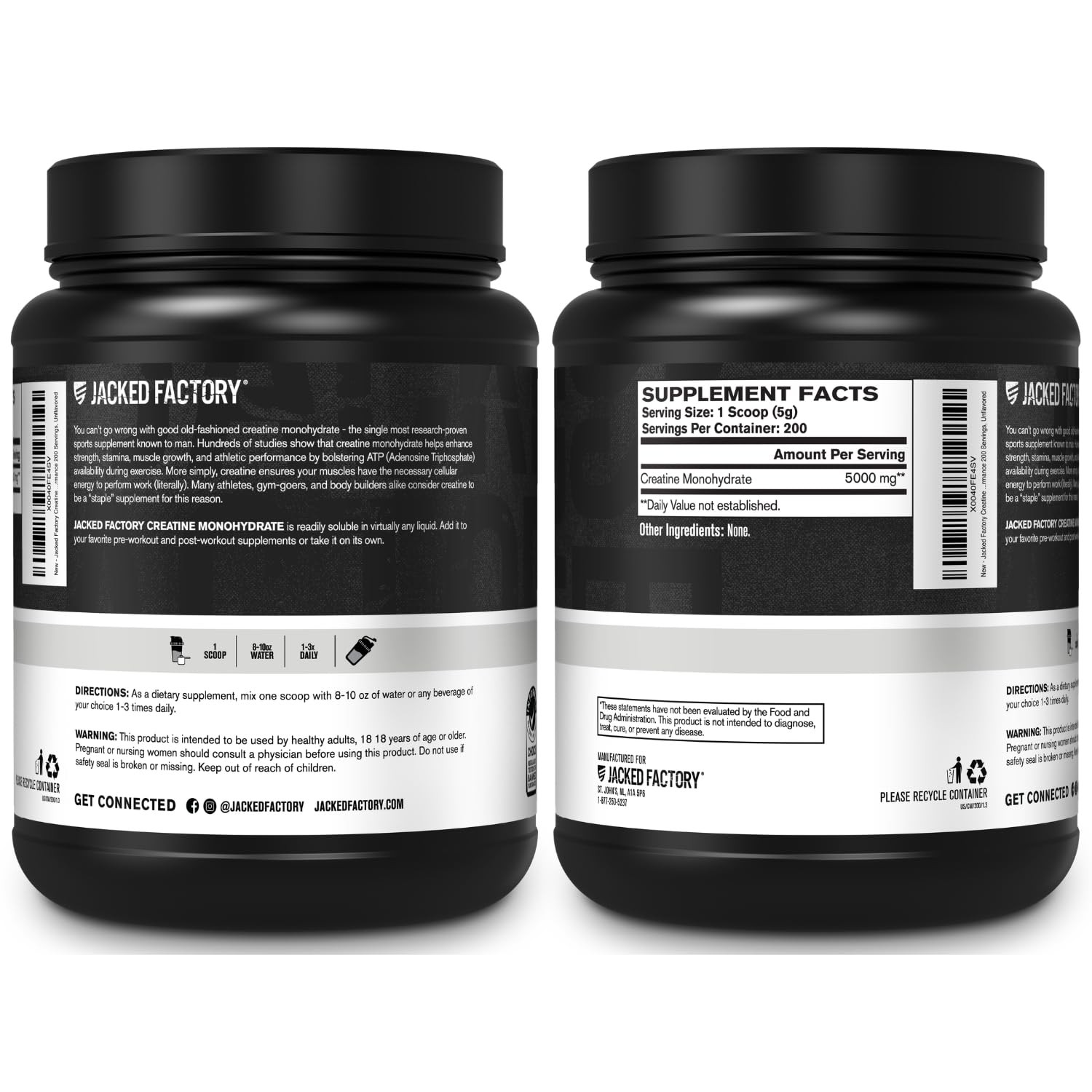 Creatine Monohydrate Powder 1000g – 5g Daily Creatine Supplement for Men and Wom