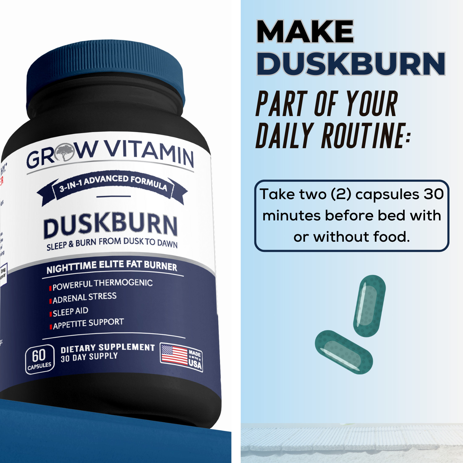 BPI Sports Nite Burn: Night Time Sleep Aid & Fat Burner for Diet, Weight Loss