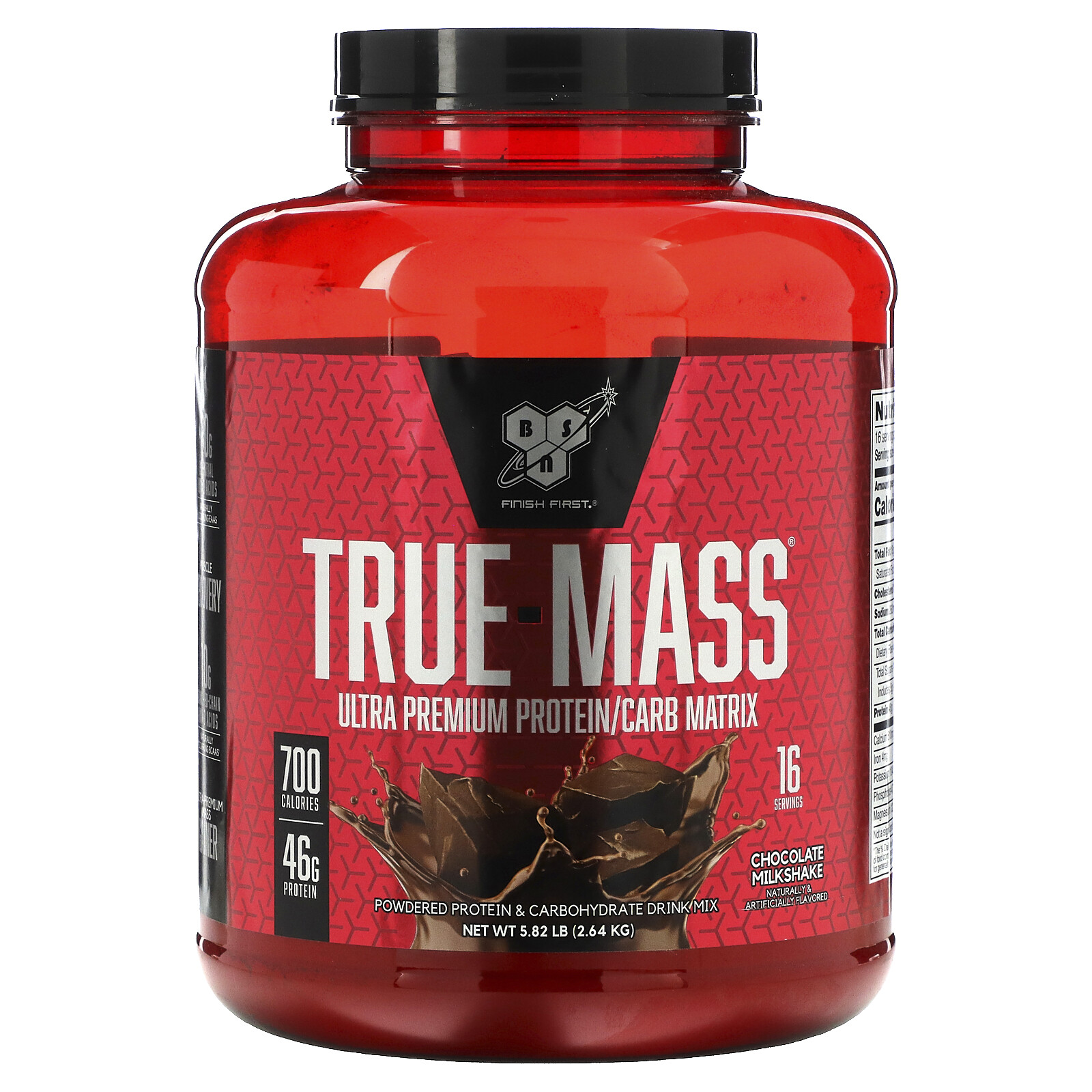 True-Mass, Ultra Premium Protein/Carb Matrix, Chocolate Milkshake, 5.82 lbs