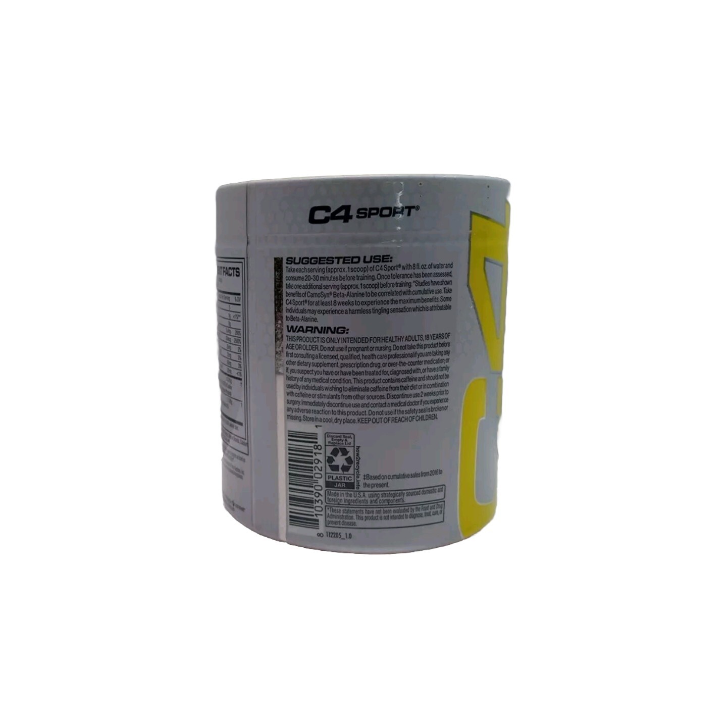 C4 Sport Pre-Workout Fruit Punch Flavor – 7.4oz Exp: 01/2026