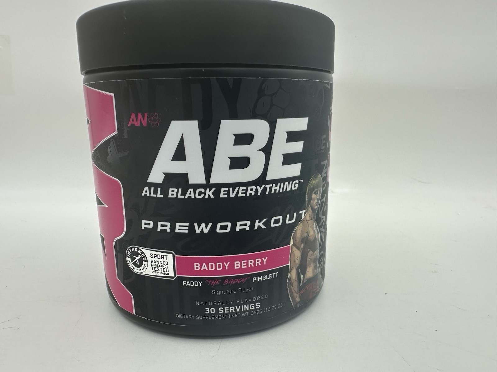 AN ABE Pre-Workout Baddy Berry 13.75 oz, 30 Servings All Black Everything Sealed