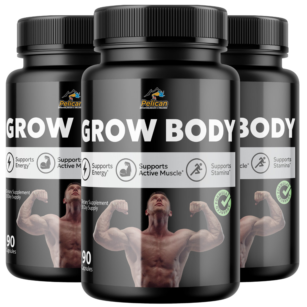 Grow Body- Bodybuilding & Men’s Health Support- 3 Bottles- 270 Capsules