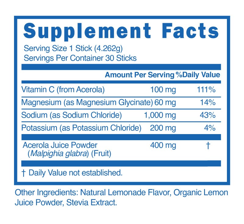Hydration Amplifier Electrolyte Drink Mix Powder Packets Lemonade or Watermelon