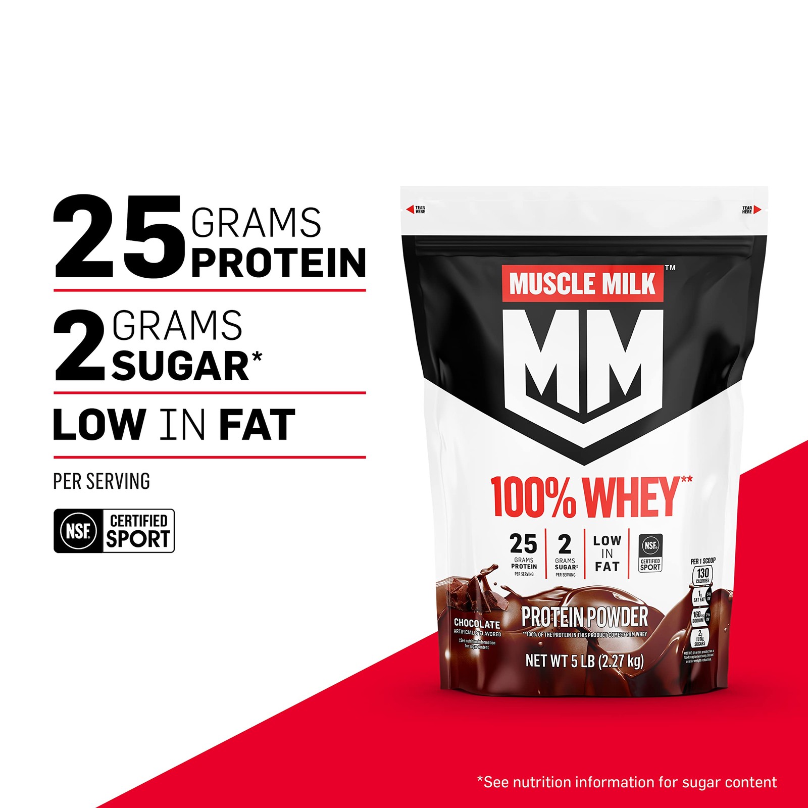 Muscle Milk 100 Whey Protein Powder Vanilla 5 Pound 68 Servings 25G Protein 2G