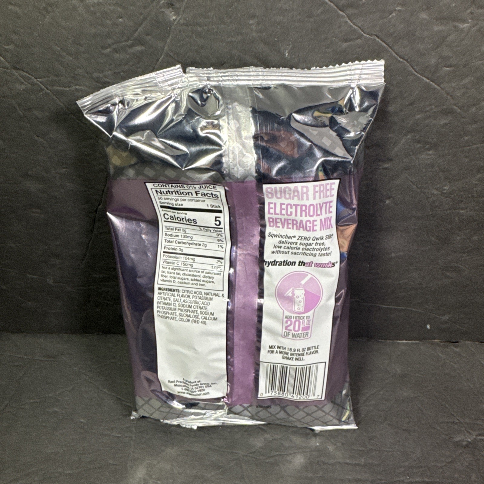 SqwincherZERO Qwik Stik Strawberry Lemonade 50 Pack SugarFree Electrolyte Powder