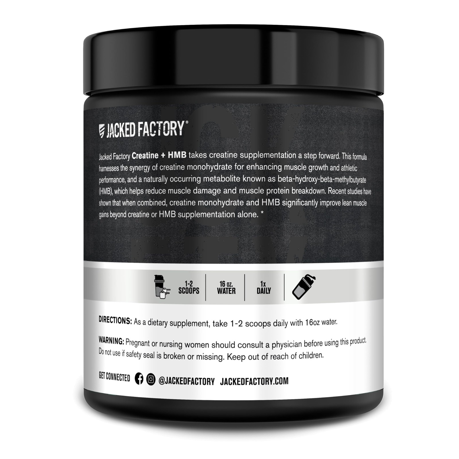 Jacked Factory Creatine HMB Powder Supplement 7.3 Ounce (Pack of 1), No Color