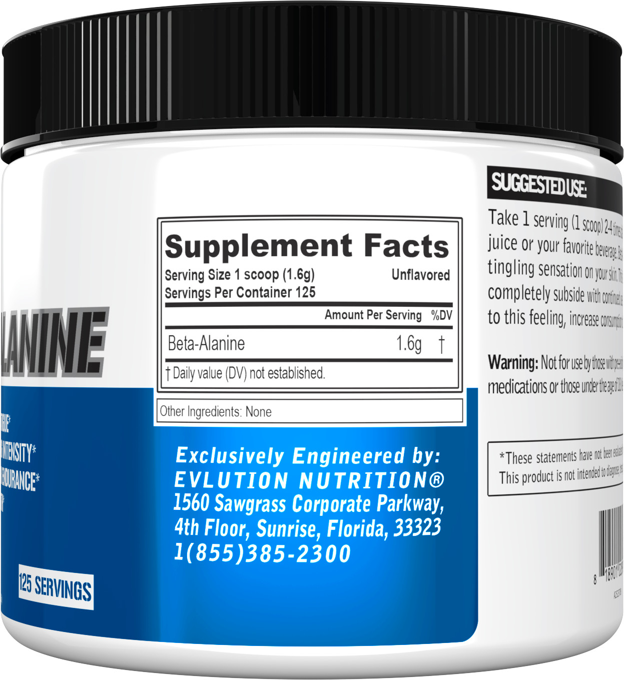 Evlution Nutrition Beta-Alanine – Supports Muscle Endurance – 125 Servings