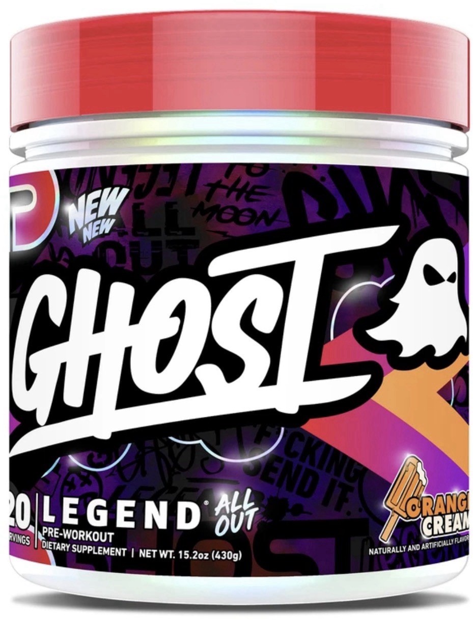 Ghost Legend All Out V2 Pre-Workout Powder Orange Cream – 20 Serv Exp 09/2026